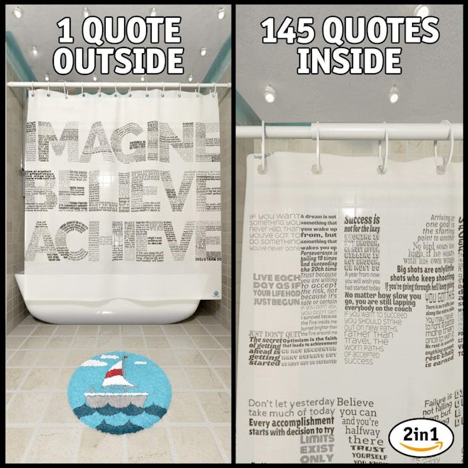 Motivational 2in1 Shower Curtain