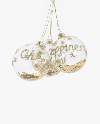 Christmas Ornament With Sequins (Pack Of 3)