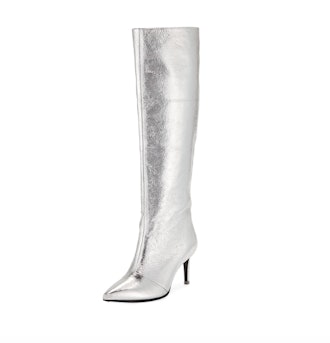 Silver Knee High Boots 
