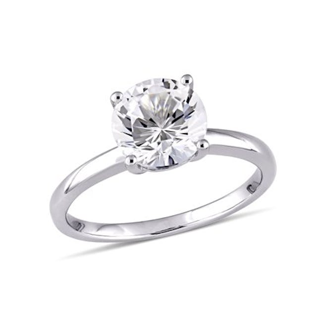 Miabella 2-3/8 Carat T.W. Created White Sapphire 10kt White Gold Solitaire Engagement Ring