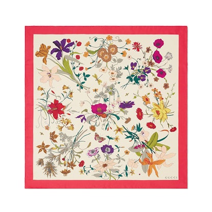 Silk scarf with Flora Gothic print