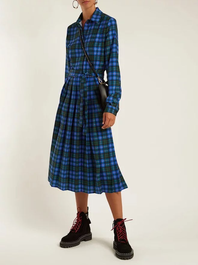 Checked Midi Dress