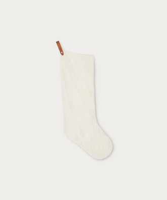 Linen Holiday Stocking in Ivory