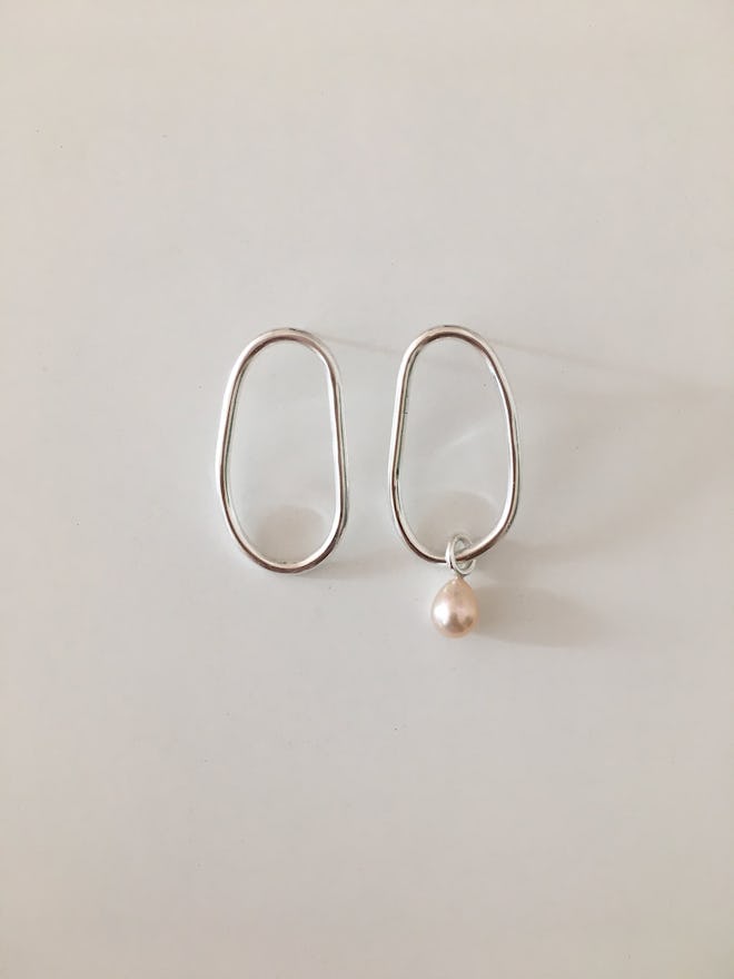 Abstract Pearl Earrings