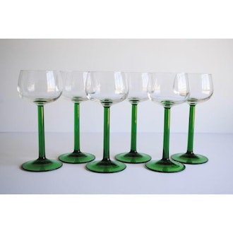 Vintage Wine Glasses, Set of 6