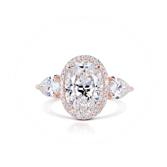 Vintage Diamond Engagement Ring with Pear Side Diamonds