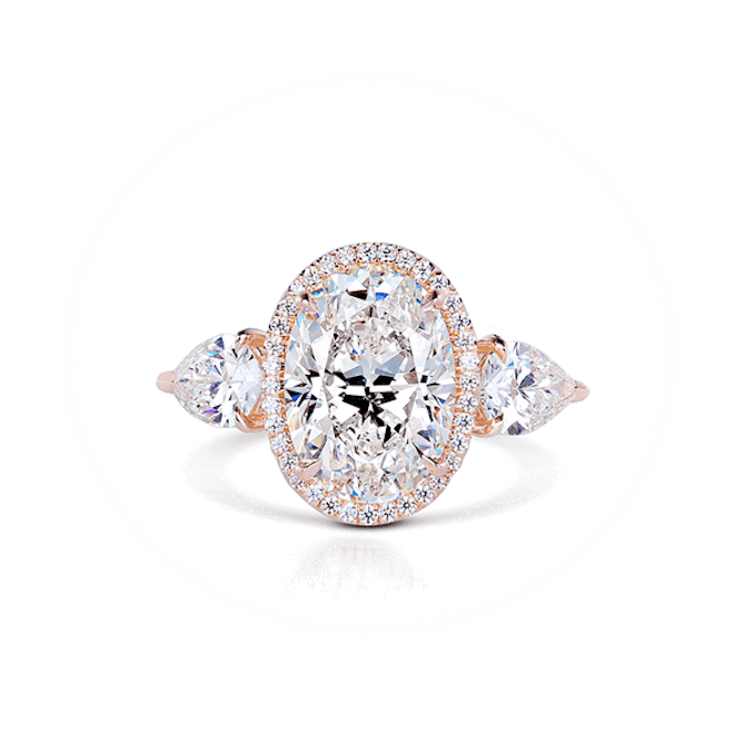 Vintage Diamond Engagement Ring with Pear Side Diamonds