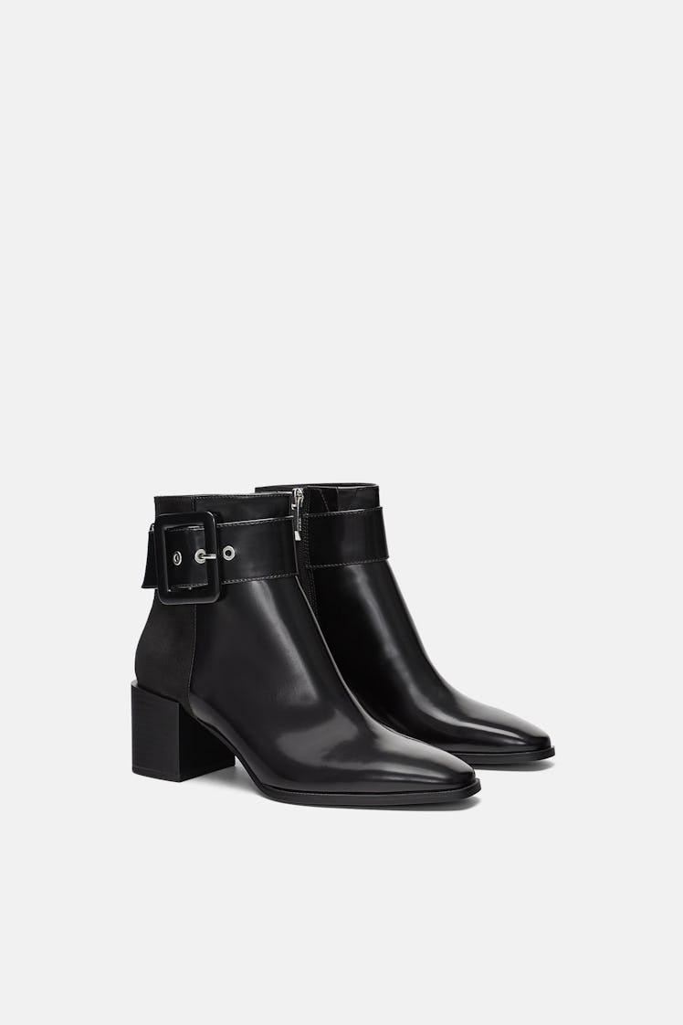 Heeled Ankle Boots With Buckle