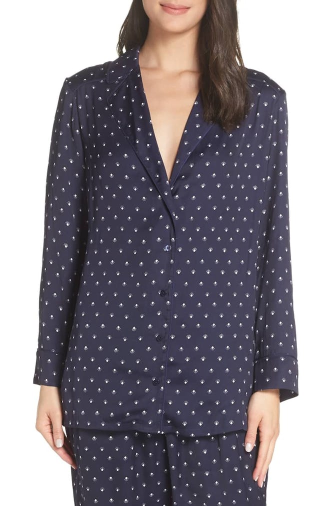 Something Navy Satin Nightshirt