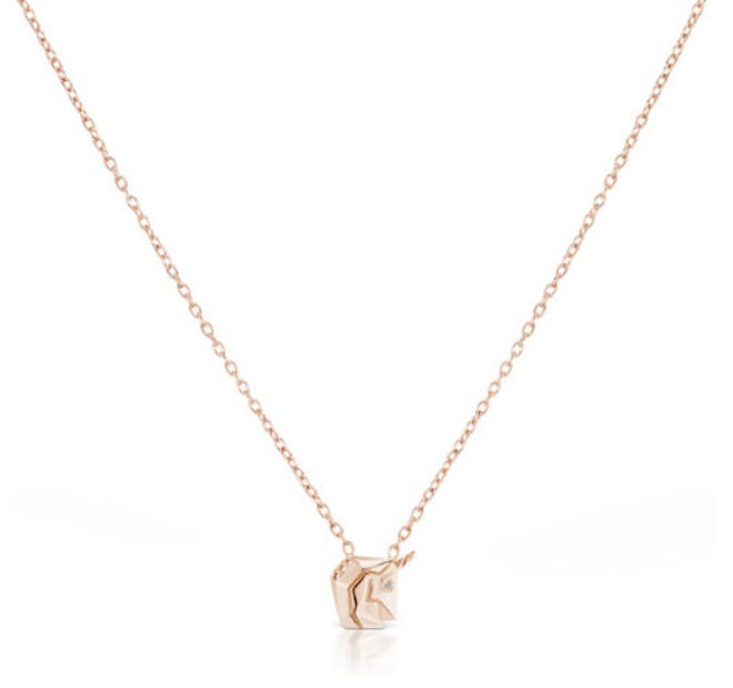 Petit Magix the Unicorn Necklace in Rose Gold Plated