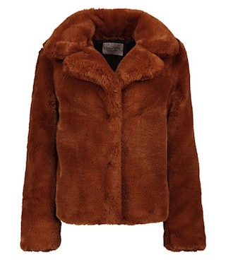 Burnt Orange Faux Fur Coat