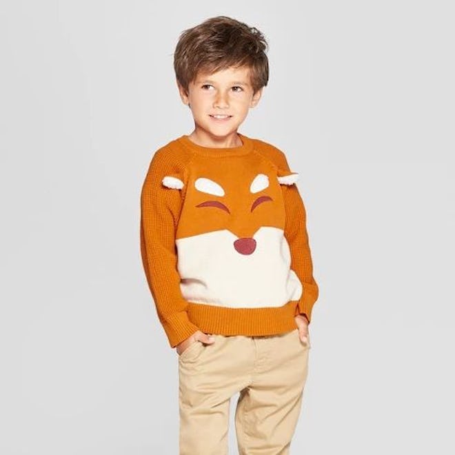 Toddler Boys' Fox Sweater - Cat & Jack™ Brown