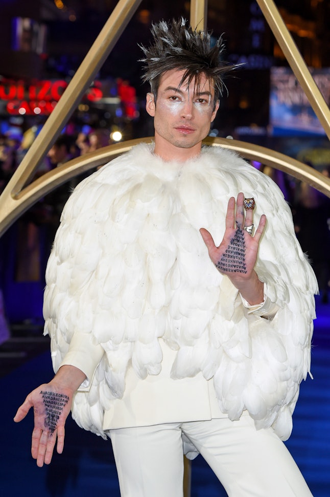 Ezra Miller Dressed As Hedwig Dying At The 'Fantastic Beasts' Premiere
