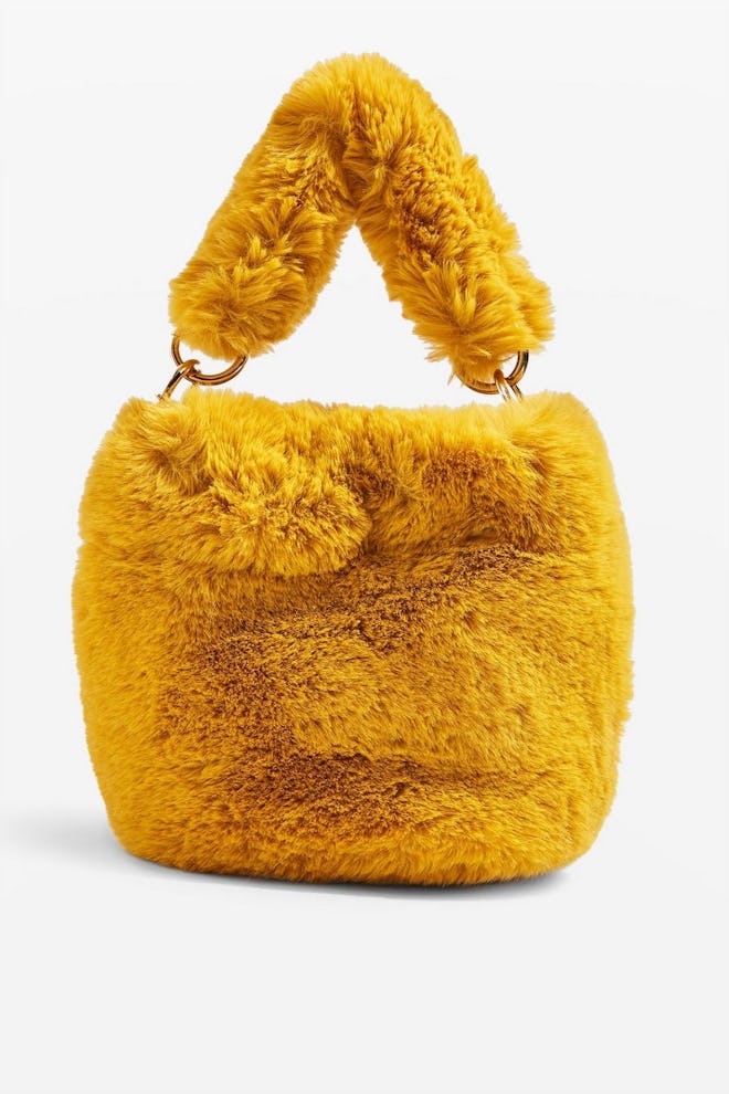 Teddy Faux Fur Bucket Bag