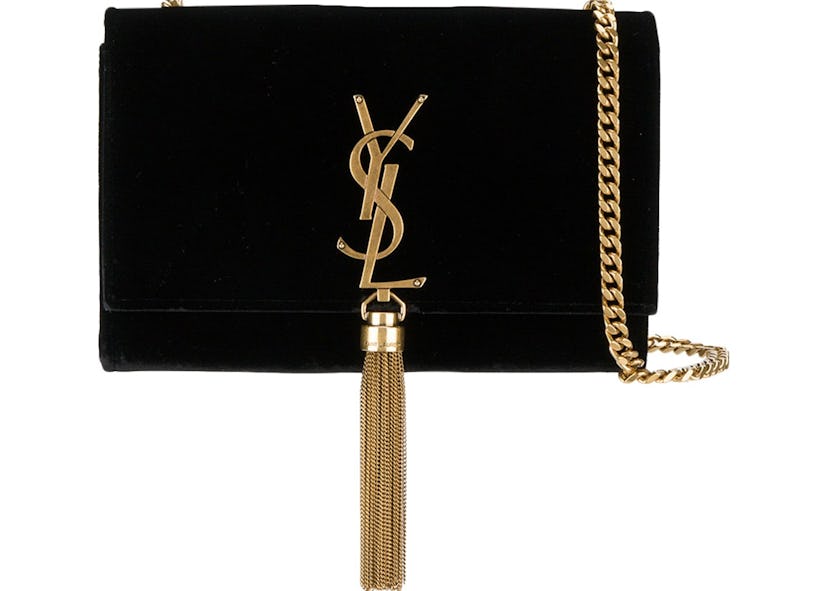 Saint Laurent Kate Tassel Wallet on Chain Tassel Black