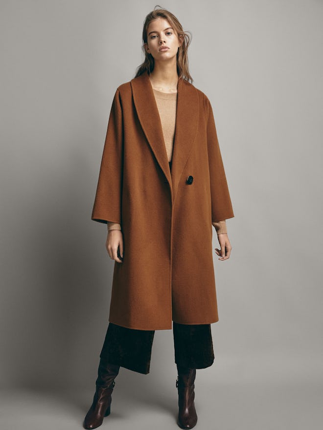 Solid-Coloured Wool Coat 