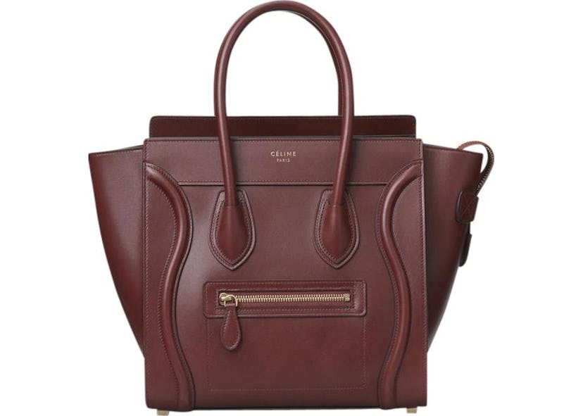 Celine Luggage Micro Burgundy