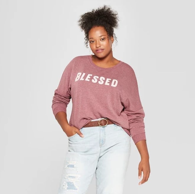 Women's Plus Size Blessed Graphic Sweatshirt