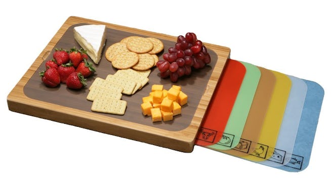 Seville Classics Bamboo Color-Coded Cutting Board