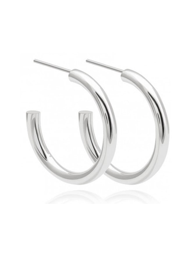 Basic Large Hoop Earrings in Silver