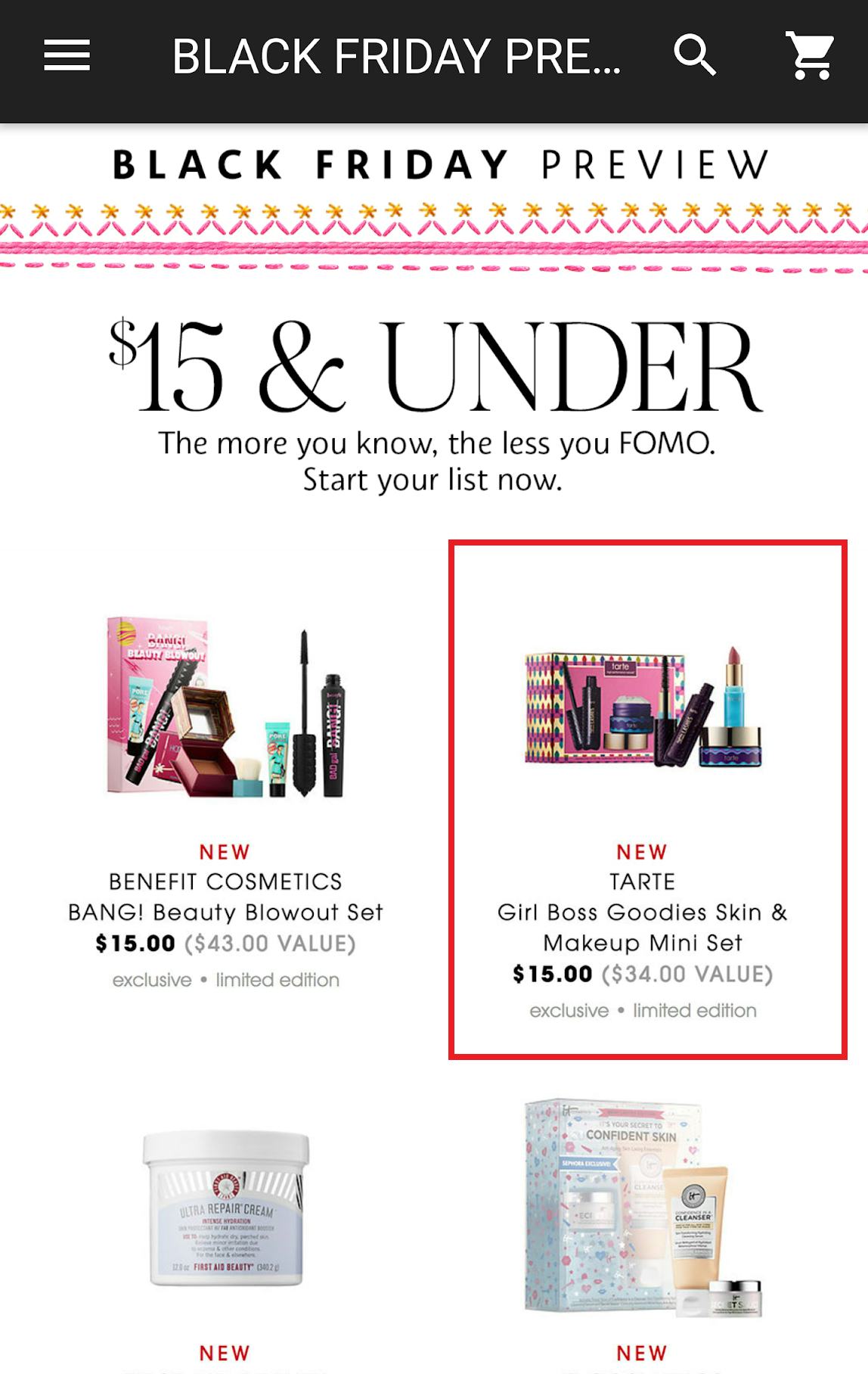 sephora black friday 2018