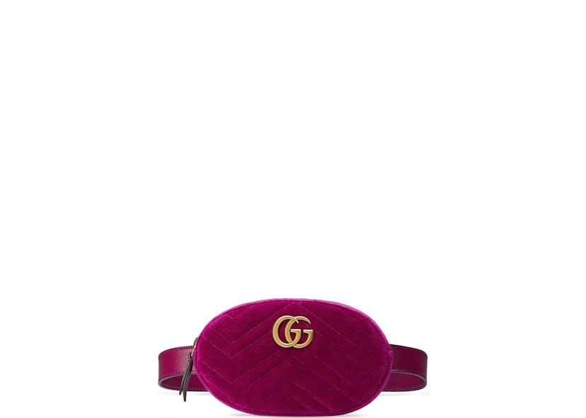 Gucci Marmont Belt Bag Matelasse GG Fuchsia