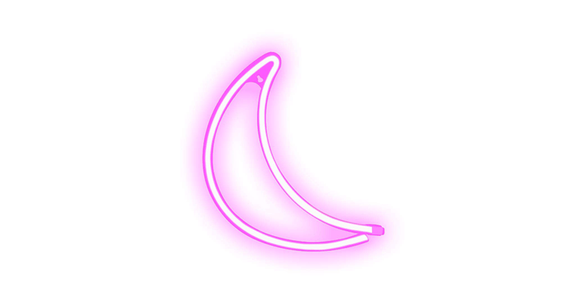 Crescent Moon Neon Light