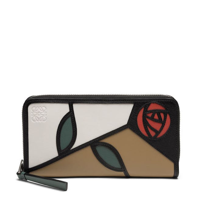 LOEWE Puzzle Zip Around Wallet Roses