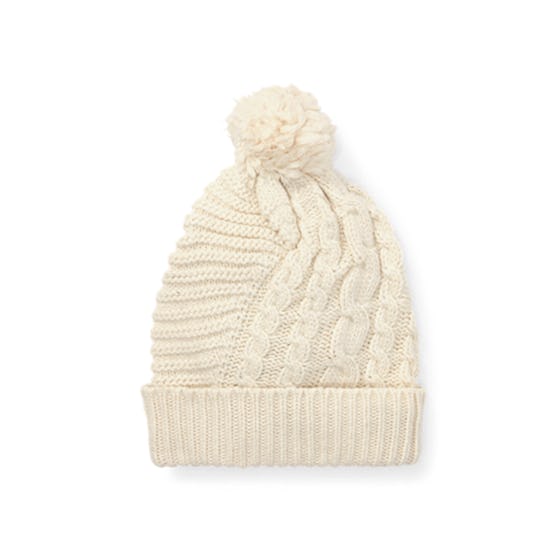 Pom-Pom Cable-Knit Hat