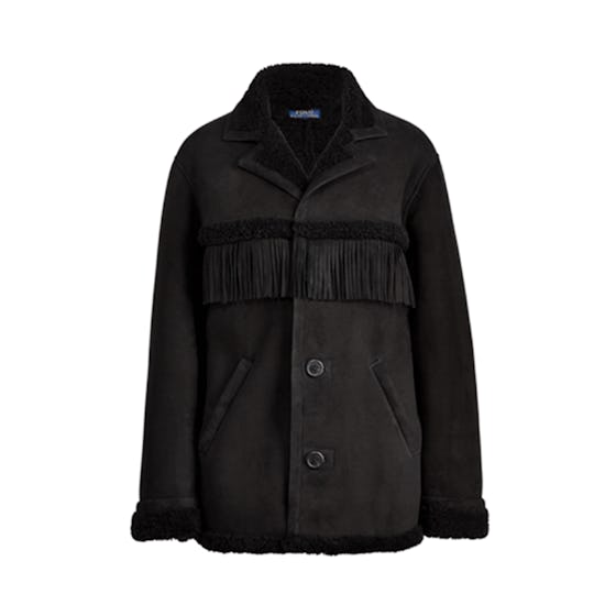 Fringe-Trim Shearling Jacket