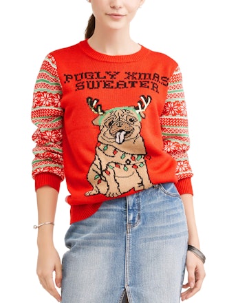 Self Esteem Juniors' Pugly Christmas Sweater
