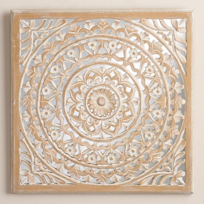Carved Mirrored Leela Wall Plaque