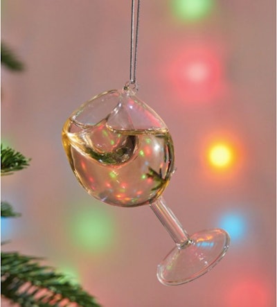 Wine Glass Christmas Ornament