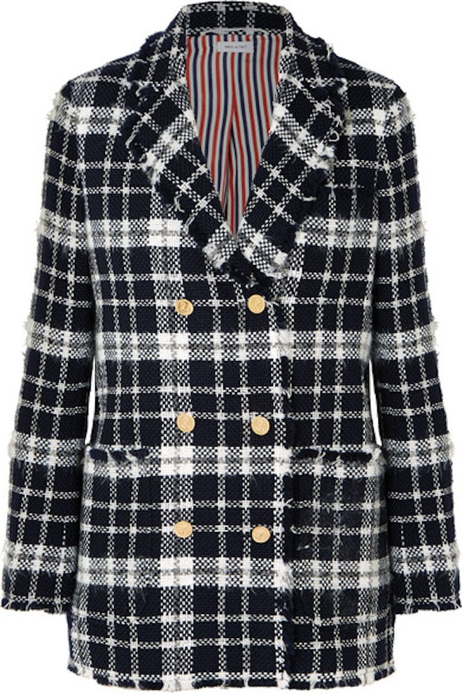 Tweed Plaid Blazer 