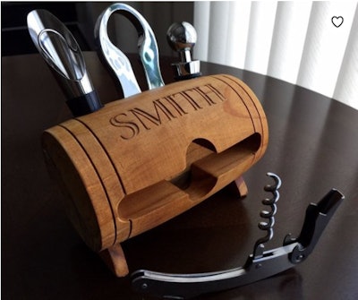 Daylors Personalized Engraved Barrel Wine Tool Set 