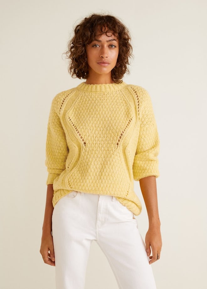 Open Work-Detail Sweater 