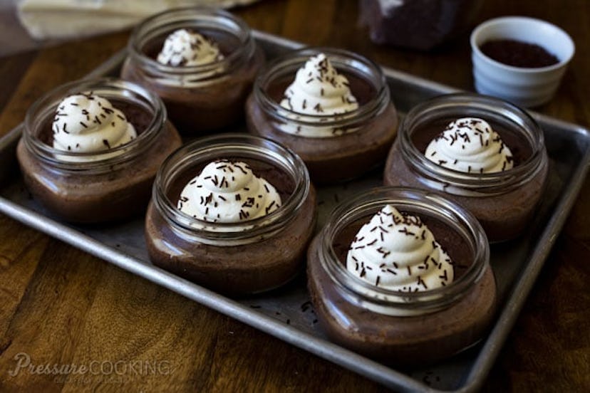 chocolate pots de creme recipe you can make in an Instant Pot for Thanksgiving dessert