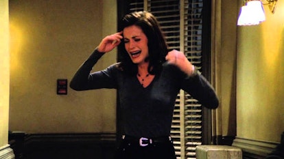 Monica is upset that her first Thanksgiving is ruined in Season 1 of 'Friends.'