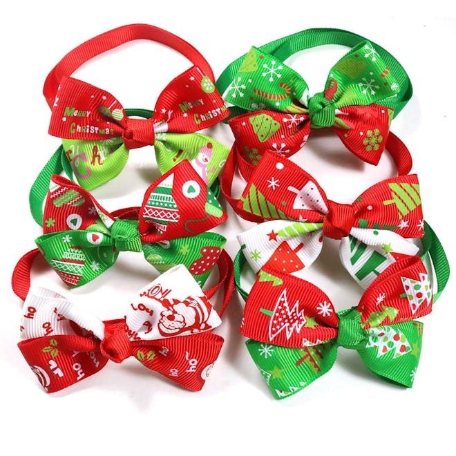 Christmas Dog & Cat Bow Ties, 12pcs/Pack