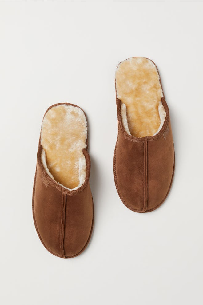 Pile-lined Slippers