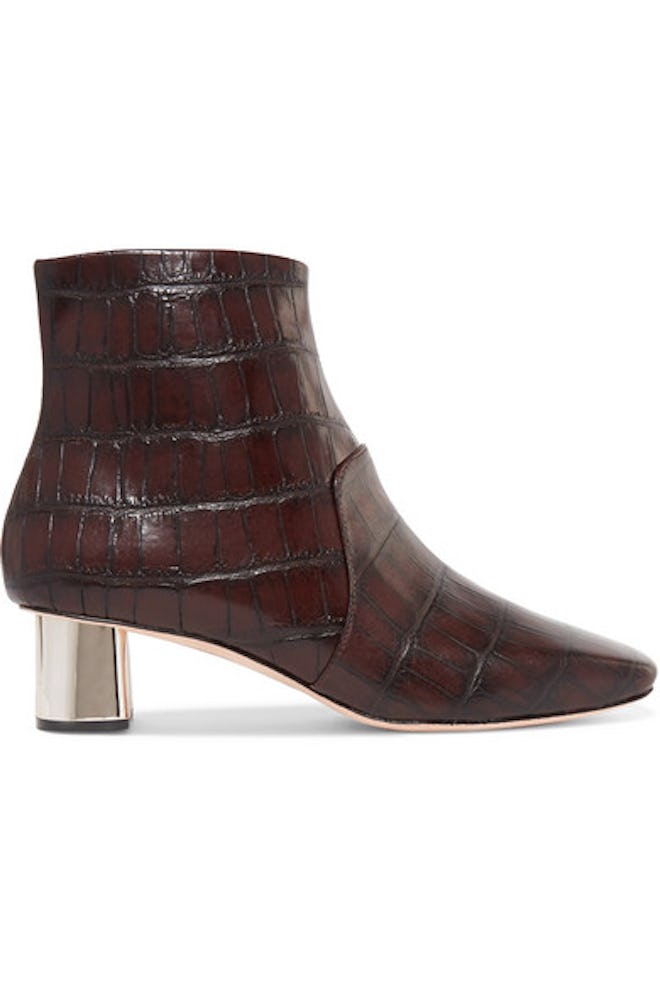 Nanushka Clarence Croc-Effect Leather Ankle Boots