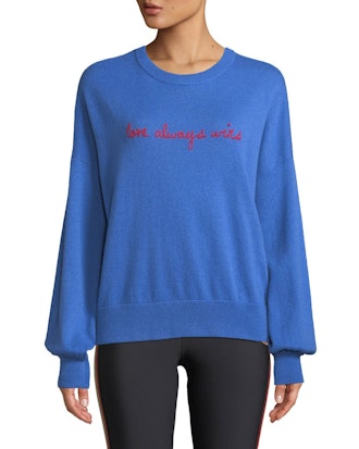 Love Wins Slogan Wool-Cashmere Pullover Sweater