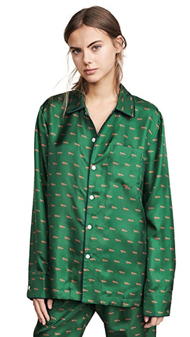 Sleepy Jones Silk Henry Pajama Shirt