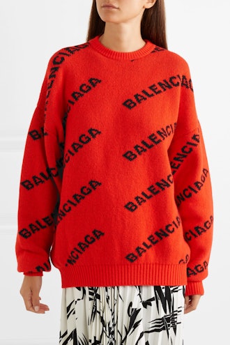 Oversized Intarsia Wool-Blend Sweater