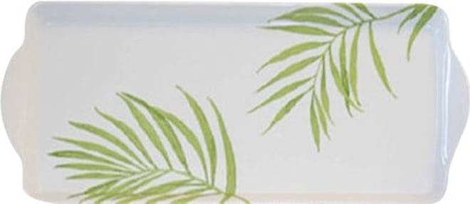 Bamboo Leaf Melamine Tidbit Rectangle Serving Platter