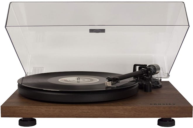 Walnut Turntable With Built-In Preamp And Adjustable Tone Arm 