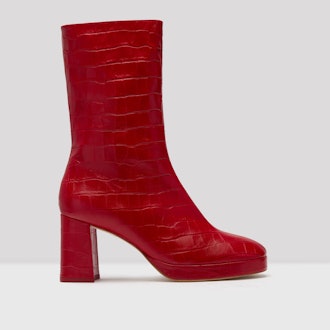 Carlota Red Croc Leather Boots