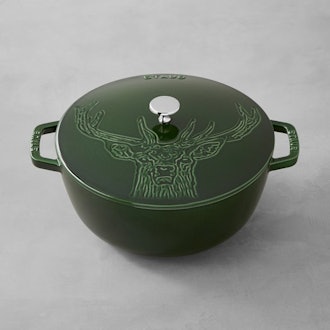 Staub Cast-Iron Essential French Oven Stag Design in Basil