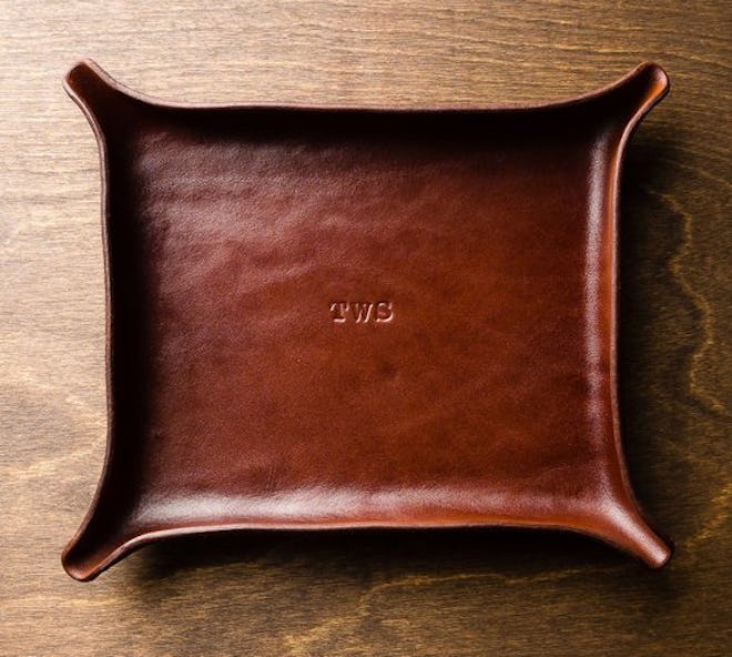 Karl Von Artistry Monogrammed Large Leather Catchall