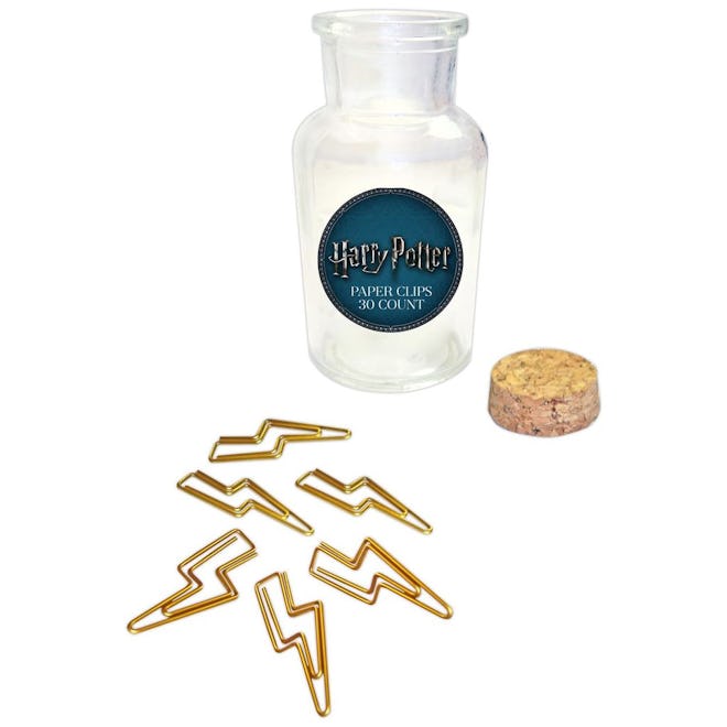 Harry Potter Lightning Bolt Paper Clips in Glass Jar